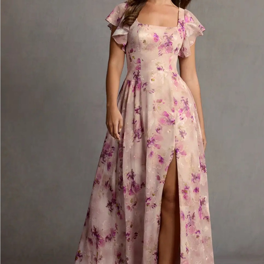 Azazie Floral Blush Maxi Dress